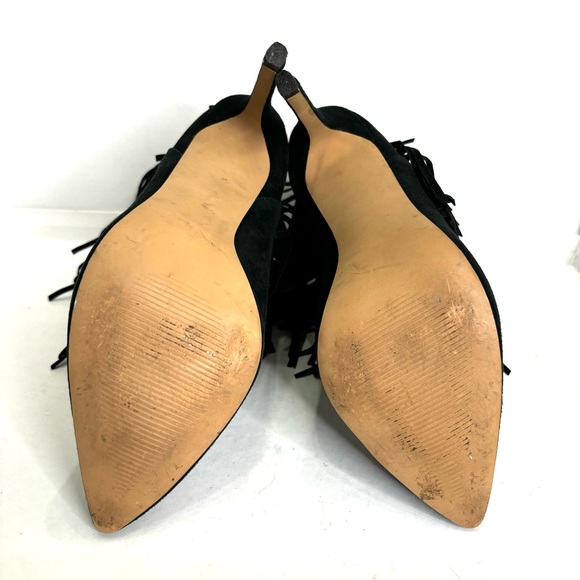 Steve Madden Flapper Black Suede Fringed Boots Sz 7M - Picture 14 of 14